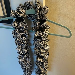 Handmade black and white leopard print scarf